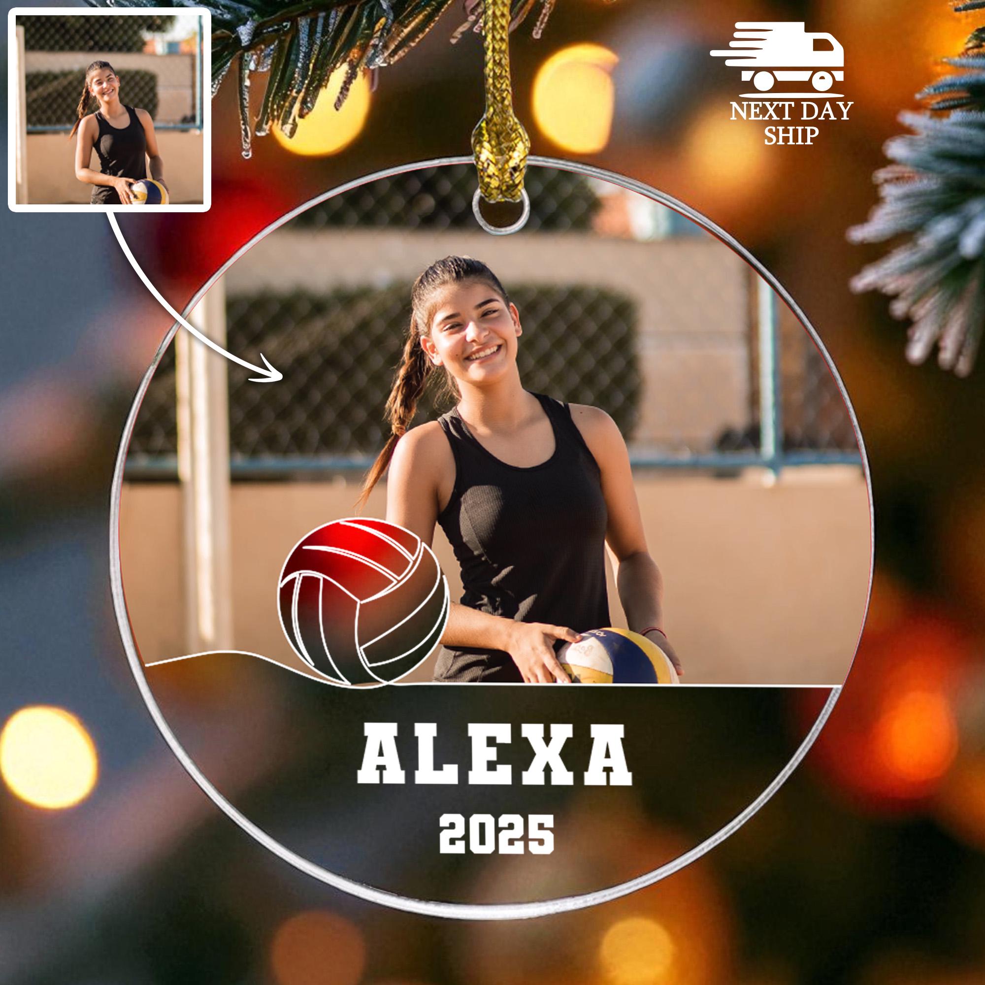 Custom Volley Photo Ornament, Personalized Sport Ornament, Custom Volley Player Name Ornament, Gift For Athlete, Gift For Volley Lover