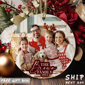 Custom Family Photo Ornament, Personalized Photo Ornament, Family Keepsake, Christmas Tree Decor, 2024 Christmas Gift, Housewarming Gifts