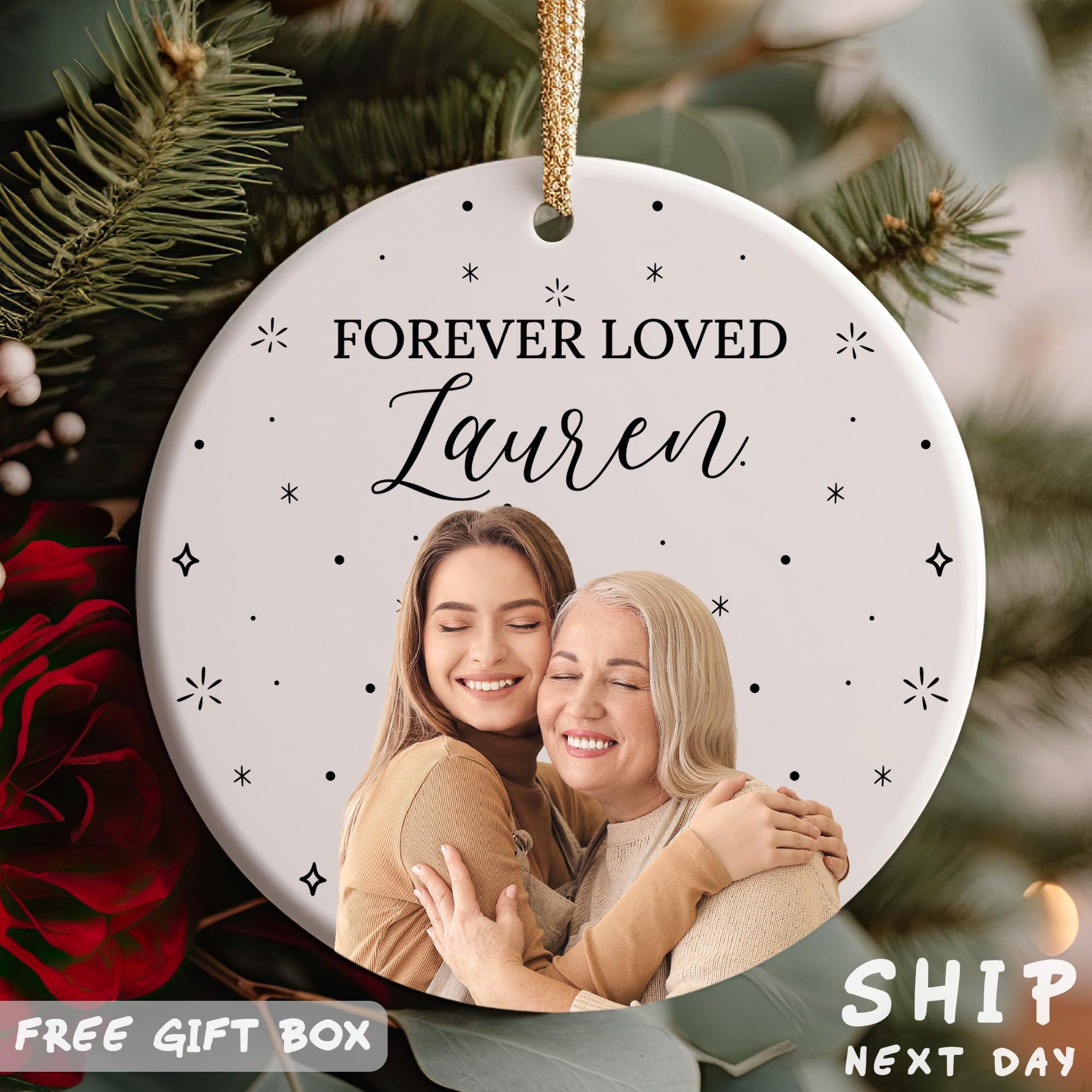 Personalized Photo Memorial Ornaments, Forever Loved Christmas Tree Decoration, Loss Of Loved One Gift, Bereavement Ornament, Sympathy Gift