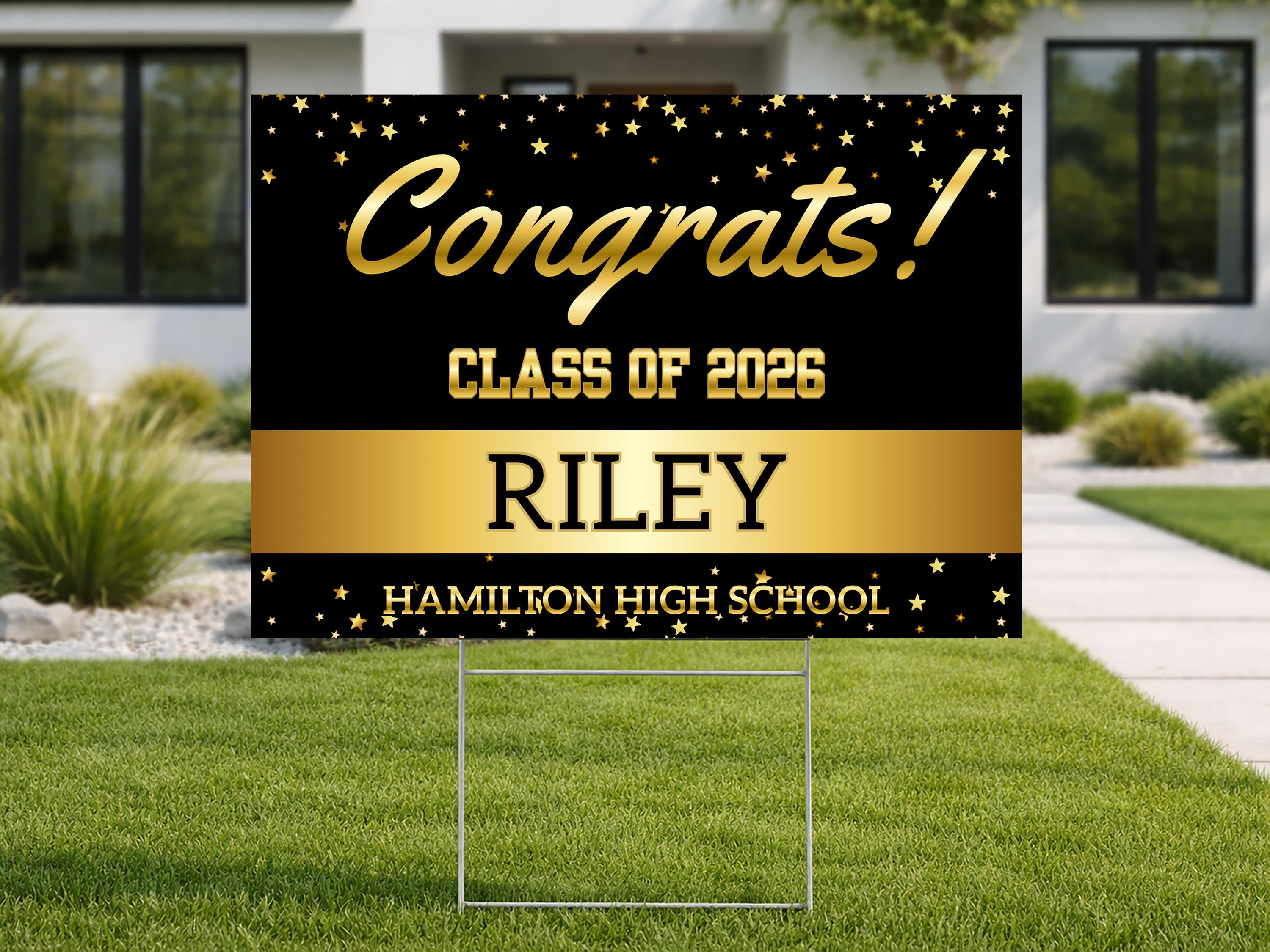 Custom Premium Graduation Yard Sign, Personalized Text Graduation Lawn ...