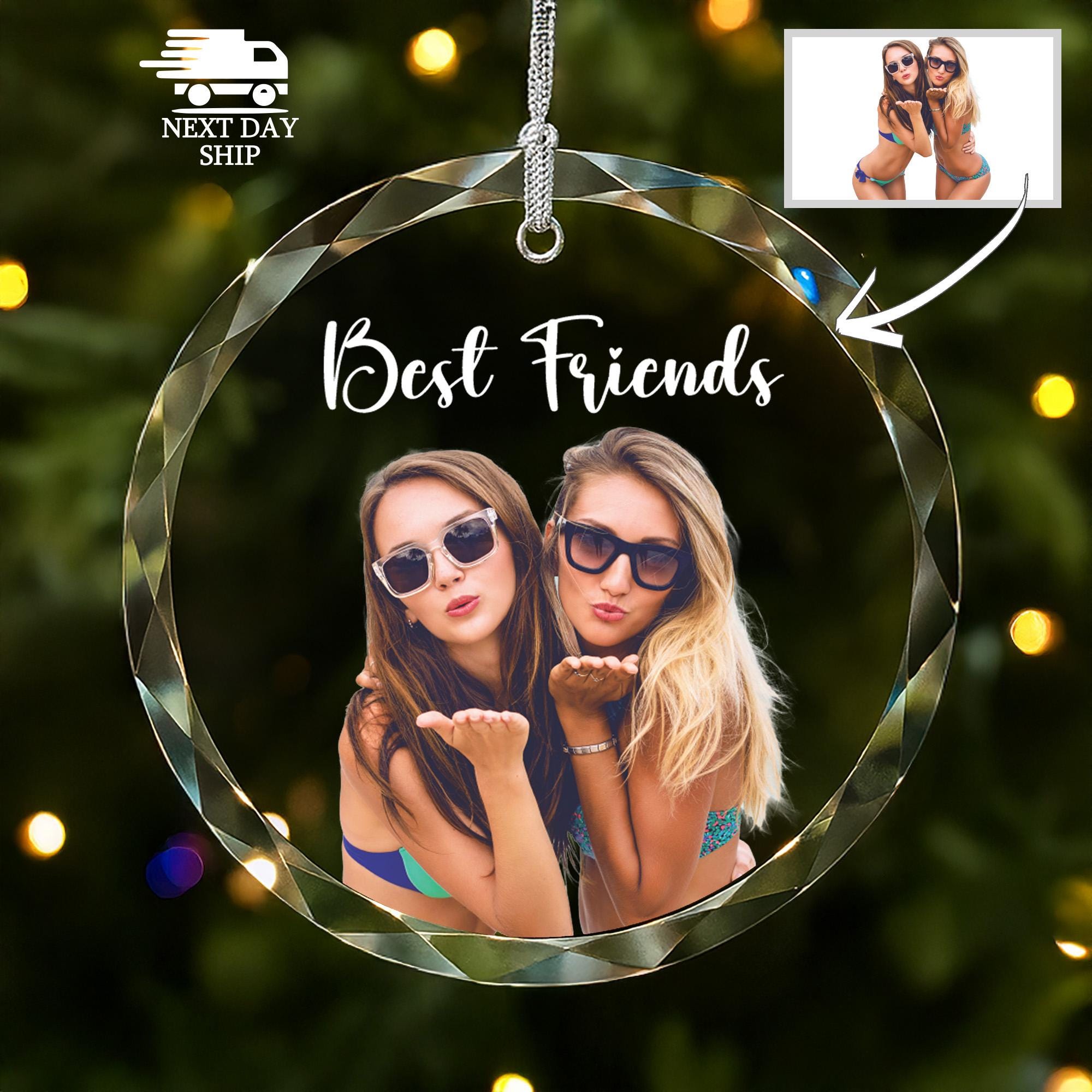 Personalized Best Friends Photo Christmas Ornament 2025, Custom Besties Picture Holiday Keepsake, Friendship BFF Gift Christmas Tree Decor