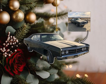 Custom Car Photo Ornament, Personalized Photo Car Ornament, Christmas Gift For Car Lover, Custom Xmas Photo Gift, Christmas Tree Decoration
