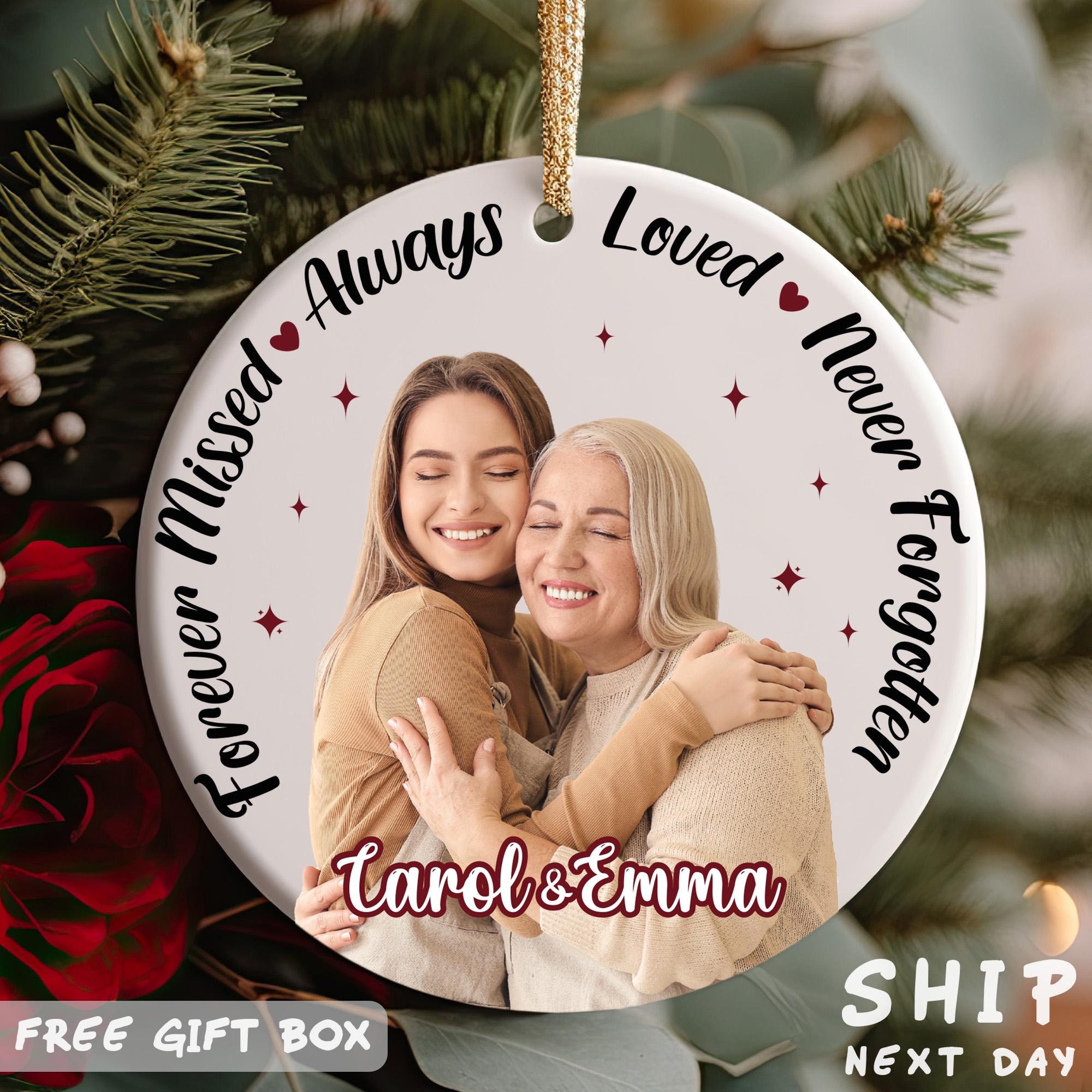 Custom Always Loved Never Forgotten Keepsake, Custom Photo Memorial Day Keepsake, Memorial Gift For Loss Of Loved One, Remembrance Ornament