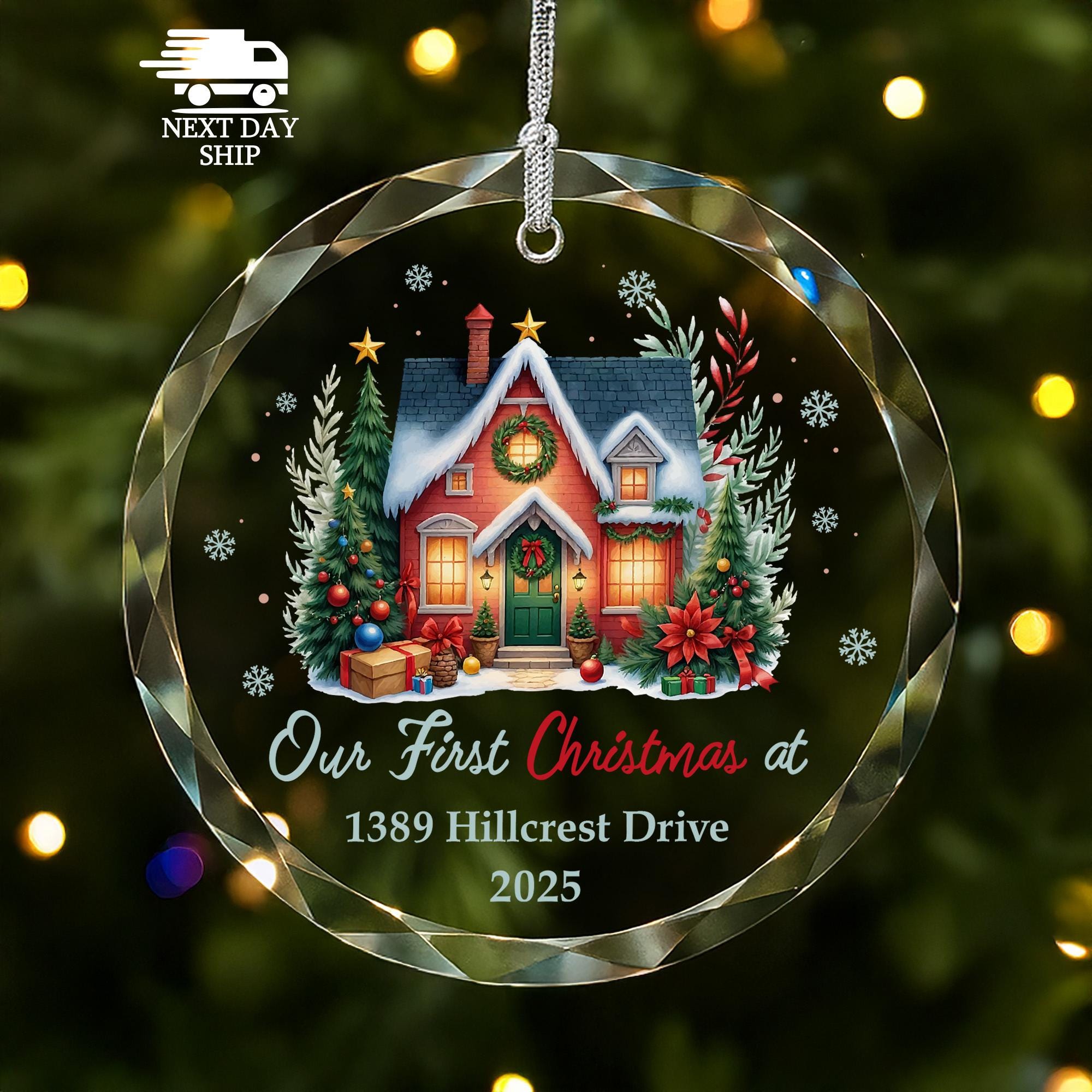 Our First Christmas Ornament 2026, Personalized New Home Ornament, Couple Christmas Keepsake, Custom Housewarming Gift, Family Address Gift
