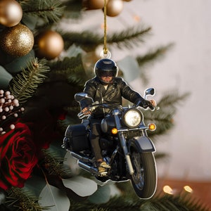 Custom Photo Motorbike Ornament, Personalized Biker Ornament, Custom Motorcycle Ornament, Gift For Motorbike Lover, Christmas Gift For Biker