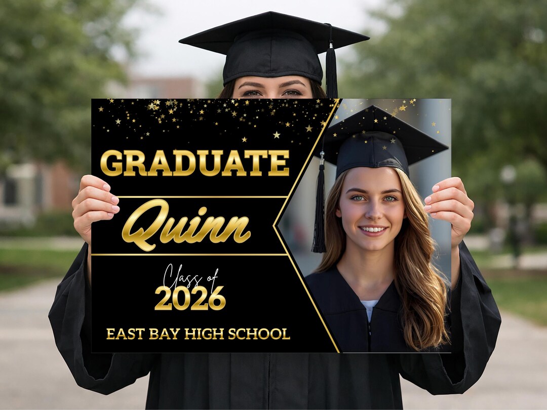 Lockview High School Grad Sign High School Graduation Yard Sign, Personalized Graduate Photo Yard Sign ...