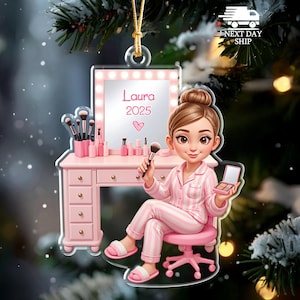 Personalized Makeup Room Ornament, Teen Girls Ornament, Makeup Lovers, Beauty Gift, Makeup Artist Christmas Gift 2026, Gift For Her