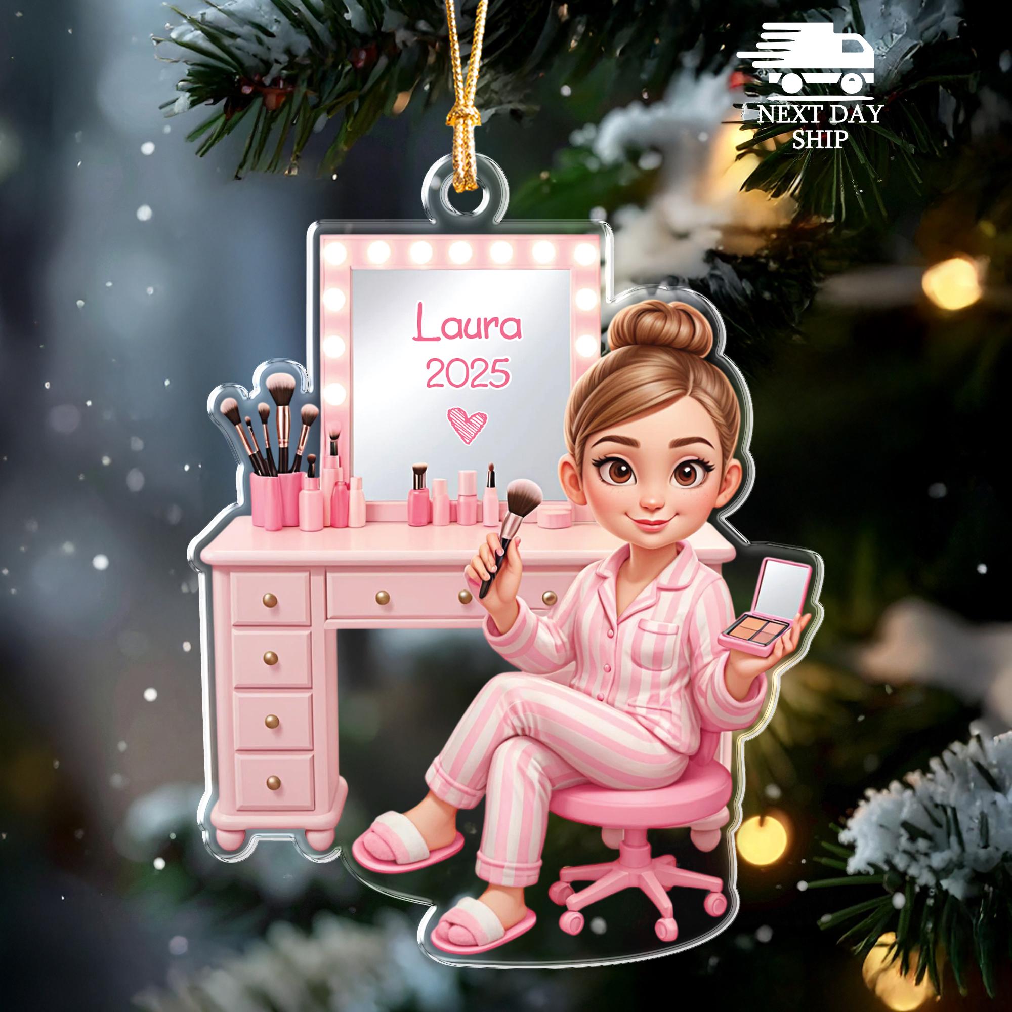 Personalized Makeup Room Ornament, Teen Girls Ornament, Makeup Lovers, Beauty Gift, Makeup Artist Christmas Gift 2026, Gift For Her