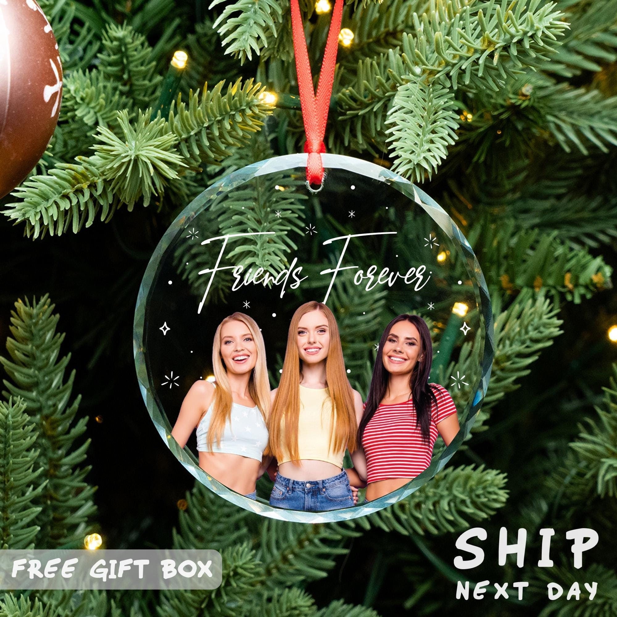 Custom Best Friend Forever Christmas Ornament, Personalized Christmas Gift For Besties, Friendship Ornament, Gift For Her, Sister Ornament
