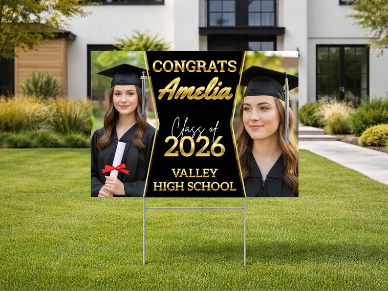 Custom Graduation Sign Senior Lawn Sign, Personalized Graduation Yard ...