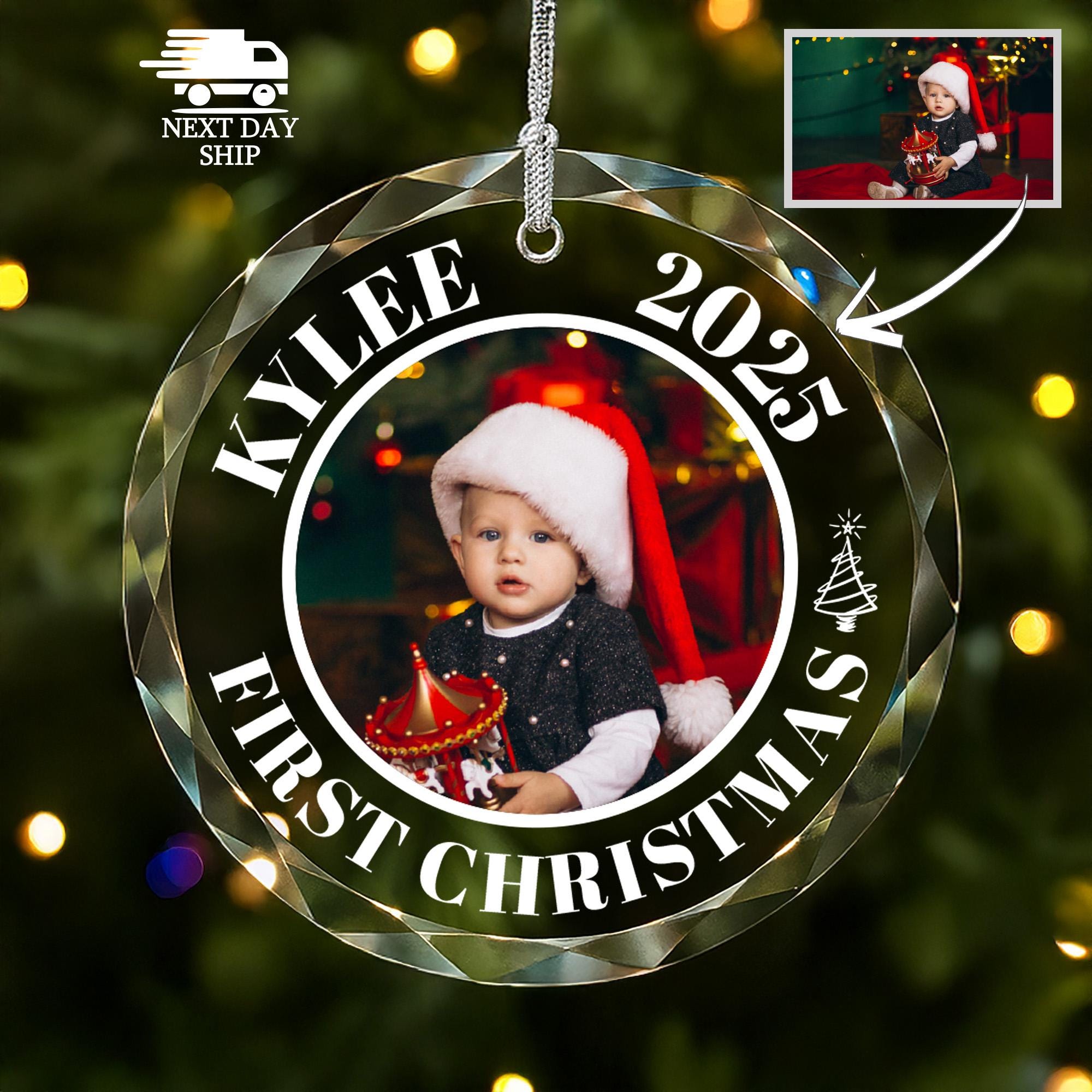 Personalized Baby’s First Christmas Ornament 2026, Custom Photo Ornament for Baby Girl & Boy, Newborn Holiday Keepsake Gift Baby Shower Gift