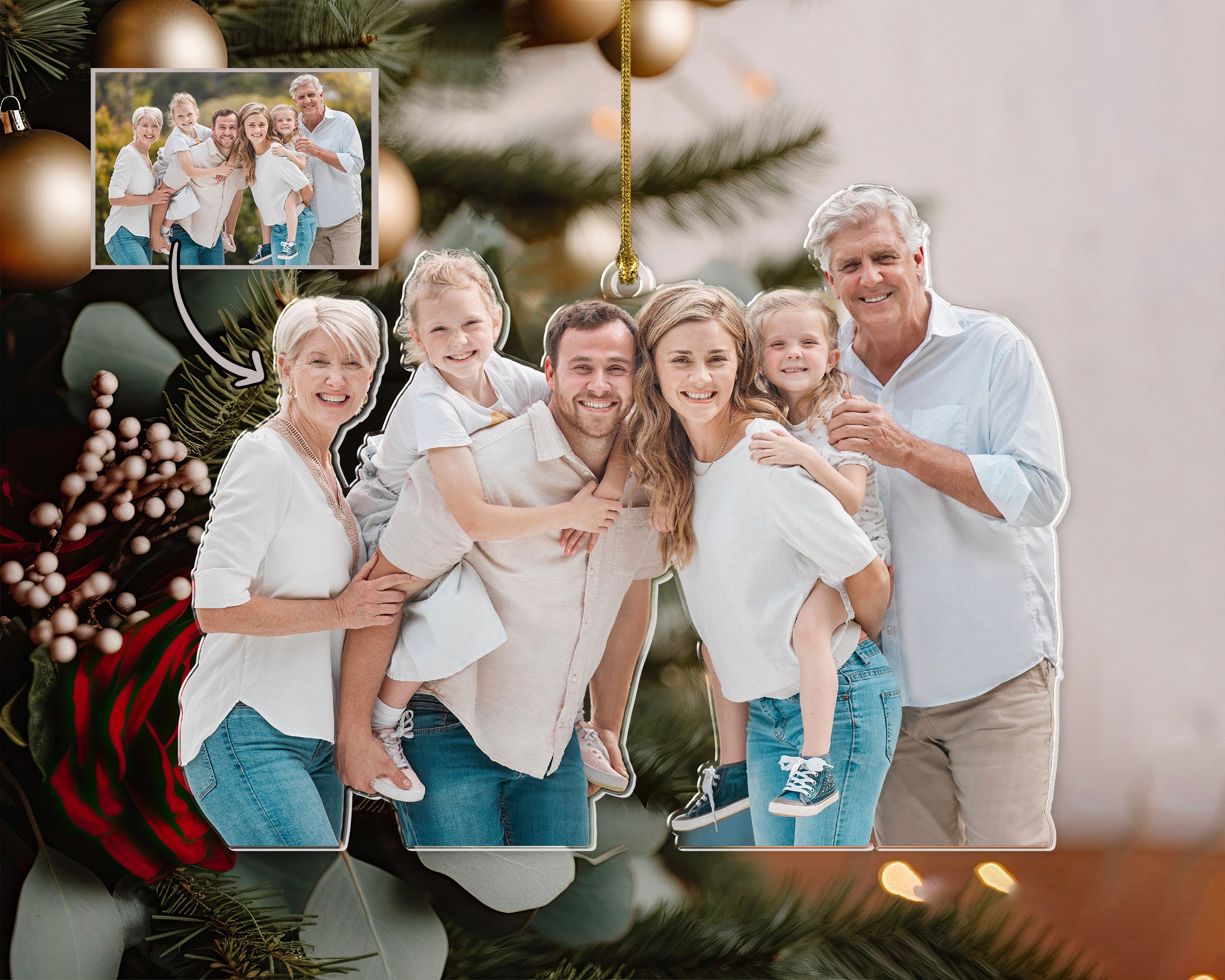 Personalized Family Photo Ornament, Custom Picture Ornament, Family Keepsake, Gift For Big Family, 2026 Christmas Ornament, Unique Decor