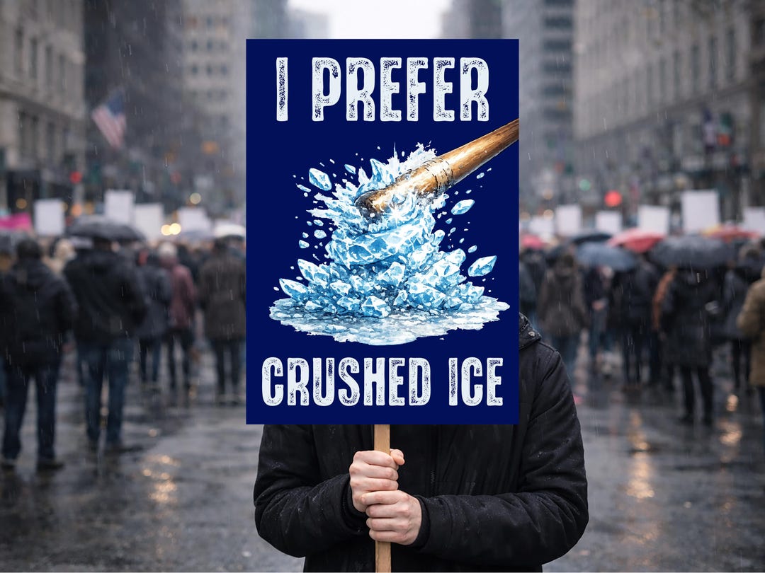 I Prefer Crushed ICE Protest Tool, Anti Ice Protest March Sign, Abolish