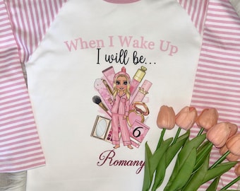 Girls' Personalised Birthday Pyjamas, Sleepover Party, Cotton PJs