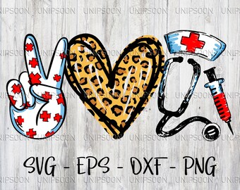 Download Peace Love Nurse Etsy