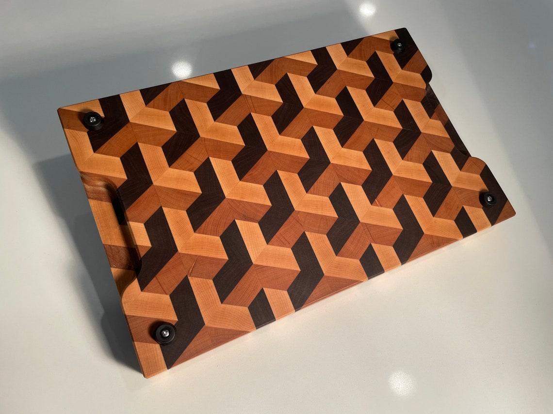 3D Cube End Grain Cutting Board 10 x 16 x Etsy