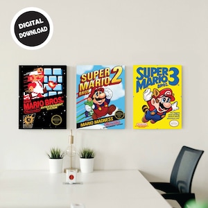 Super Mario Bros Digital Bundle | Druckbare Mario Charaktere | Kinderzimmer Wand Kunst | Gamer Kinderzimmer Dekor | Mario Geburtstag SVG PNG