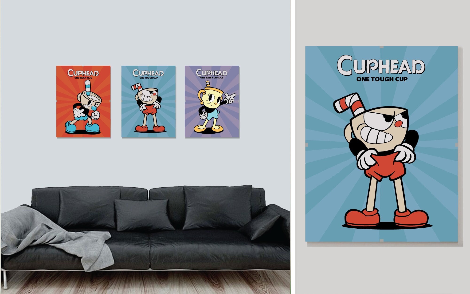 Cuphead Poster Speedrun Cuphead Poster Wall Art Sticky Poster