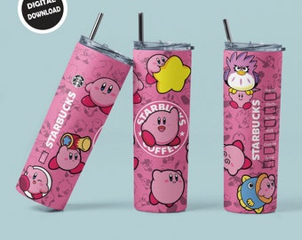 Envoltura de vaso de dibujos animados - Diseños de sublimación para vasos delgados de 20 oz - Descarga digital PNG recta - Envoltura cónica - Starbucks - Descarga instantánea