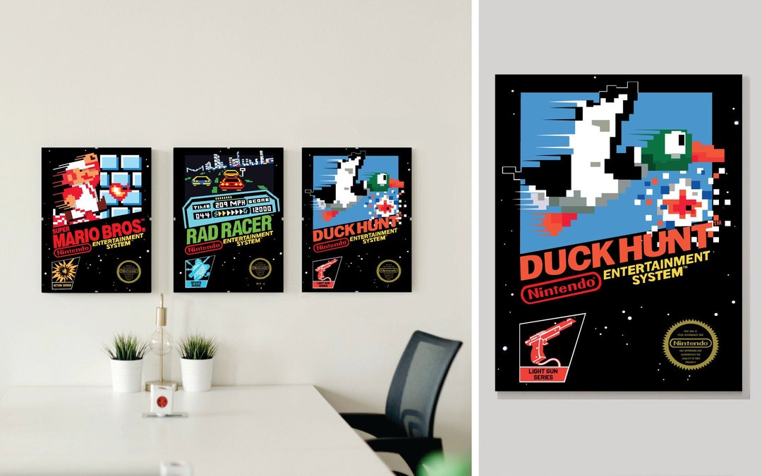 Retro NES Box Art Video Game Poster Print Duck Hunt Home Etsy