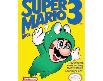 スーパーマリオ3 アートポスター スーパーマリオブラザーズ3 - NES ボックスアートポスタープリント