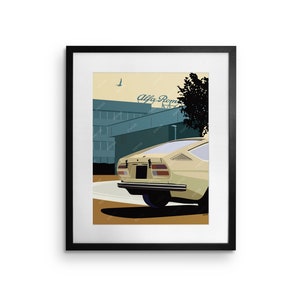 Alfa Romeo Alfetta GT Autodelta | Stampato su carta fine art bianco naturale, regalo, illustrazioni, poster, stampa auto, stampa a parete