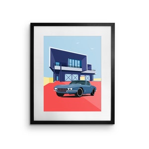 Chevrolet Corvette Pininfarina Rondine Stampato su carta fine art bianco, regalo, illustrazioni, stampa auto, compleanno, stampa a parete