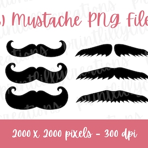 Mustaches - 6 PNG Files -