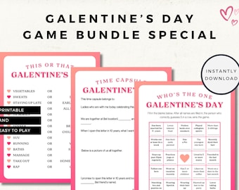 Galentine's Day Party Game Bundle: Ladies Night Games (Printable PDF)