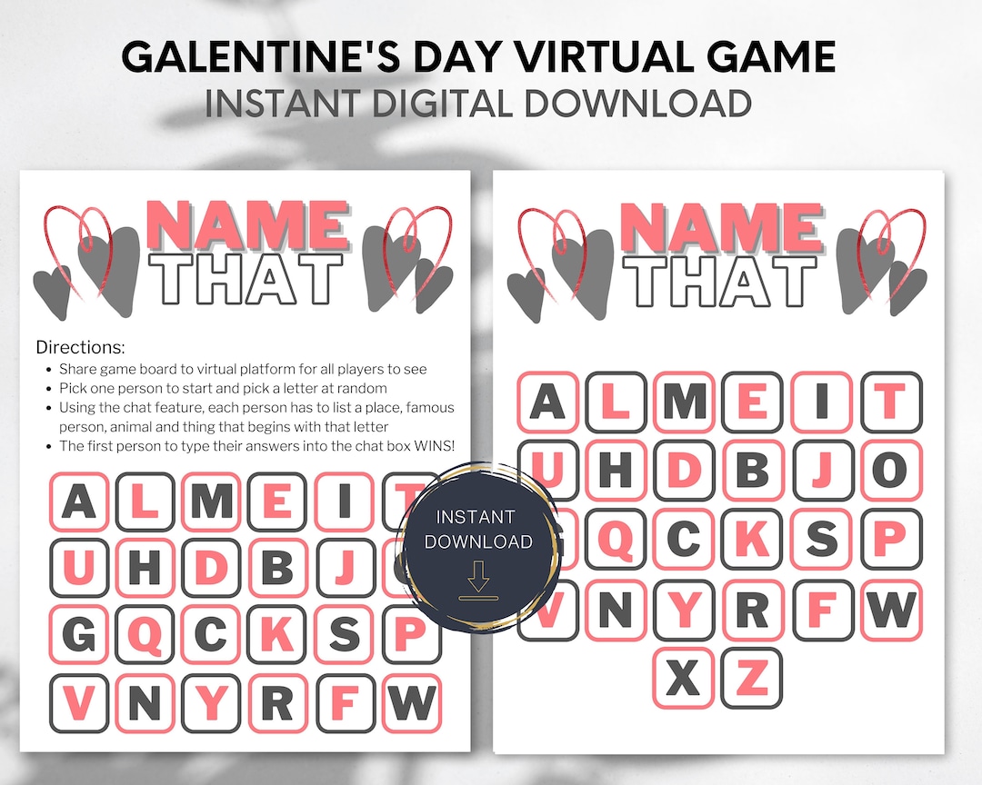 PRINTABLE Galentine's Day Game, Galentine's Day Virtual Game, Zoom ...