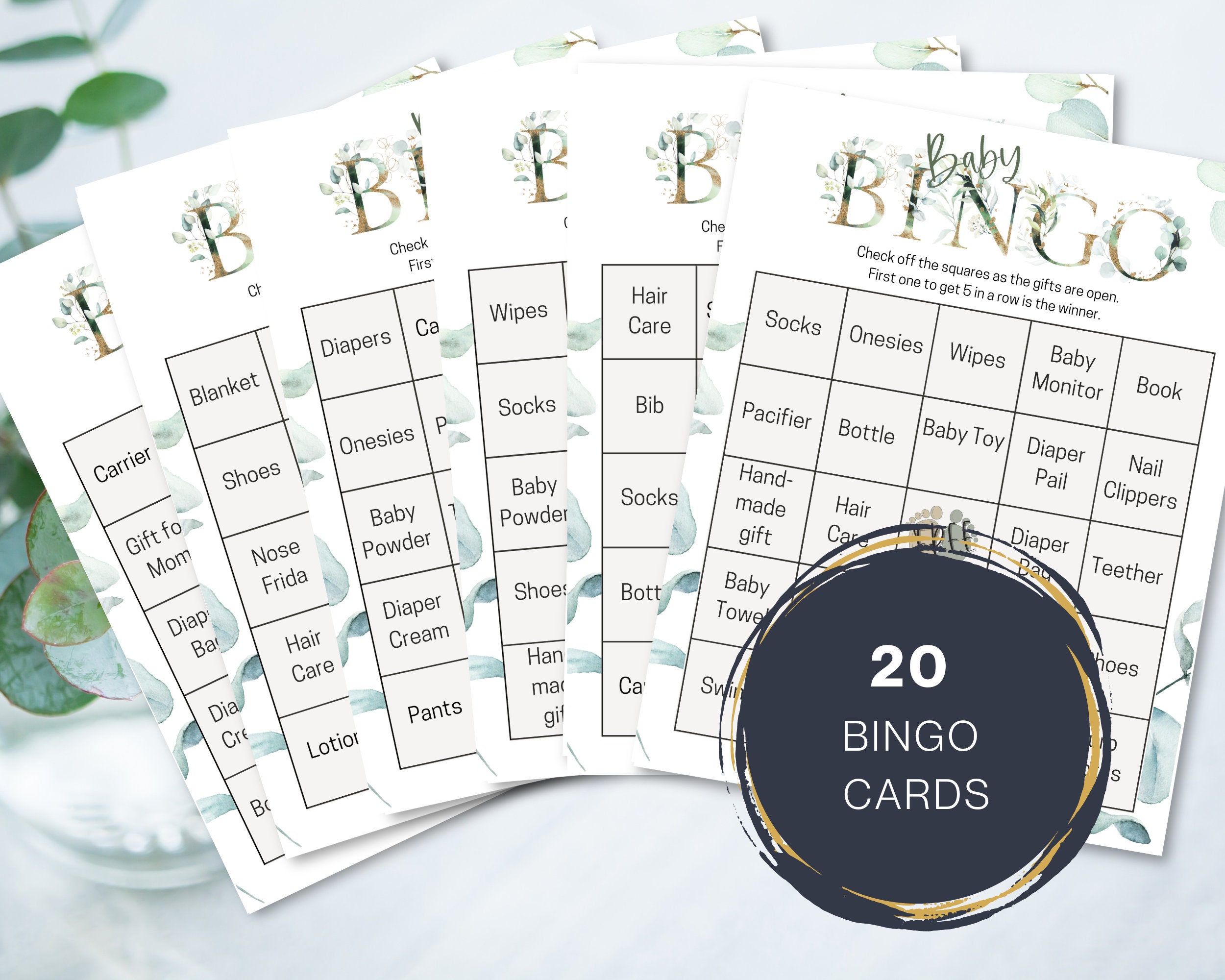 PRINTABLE Baby Shower Bingo Cards Virtual Bingo Baby Shower - Etsy