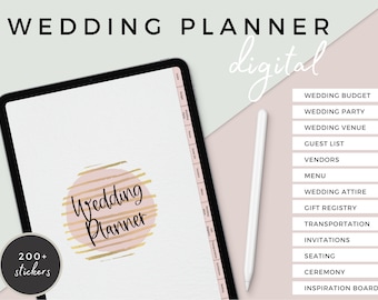 Wedding Planner Printable | Wedding Planning Binder PDF | Bridal Organizer Checklist | Wedding Checklist | Instant Download Wedding Planner