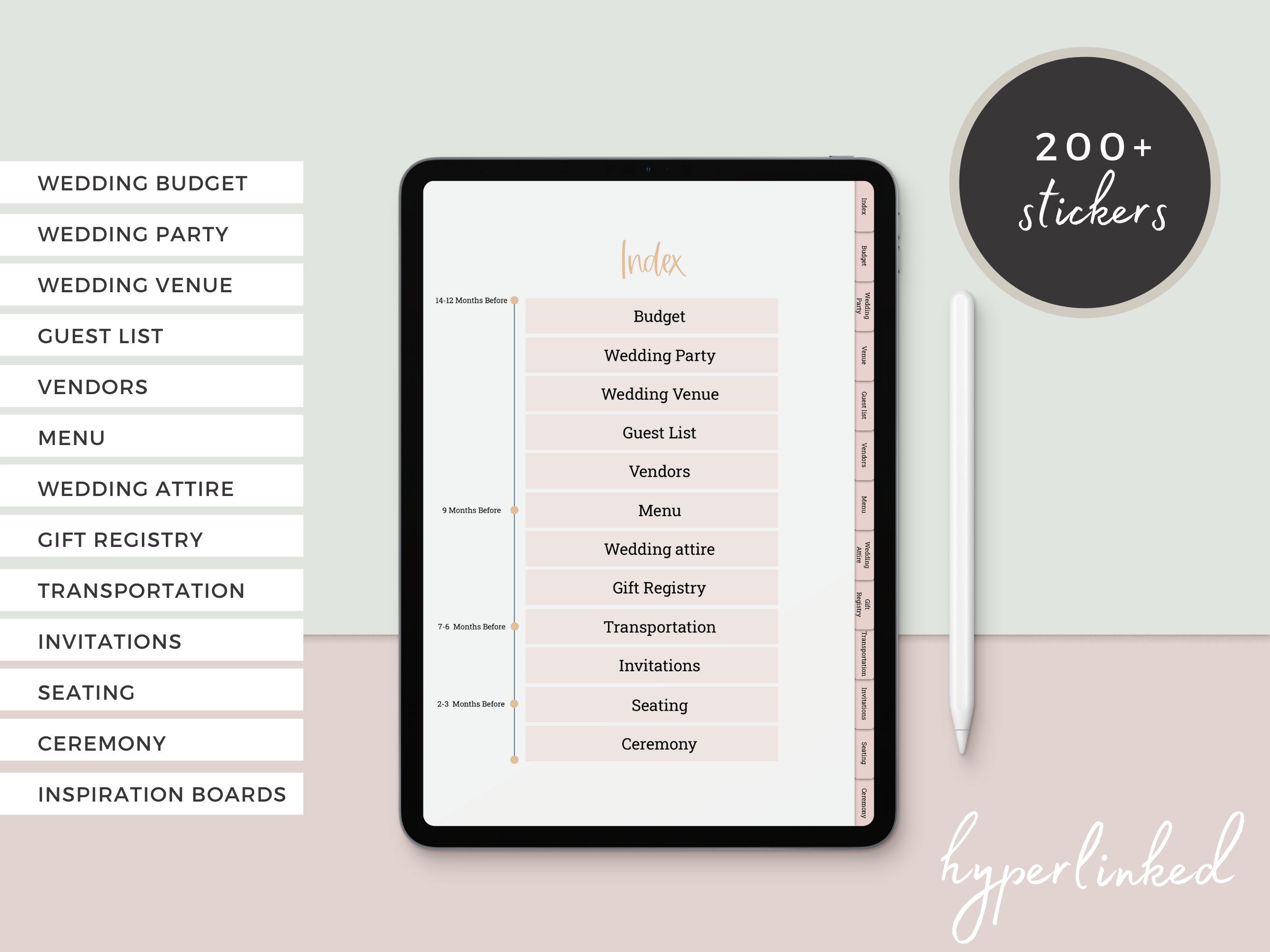 Digital Wedding Planner, iPad Wedding Planner, Wedding Goodnotes