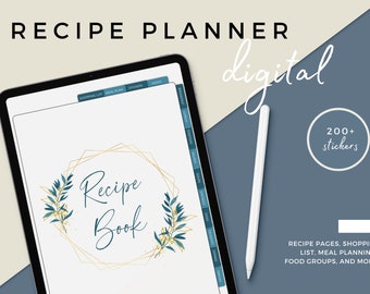 Digital Recipe Book: Planner Template for Goodnotes, Notability (PDF)