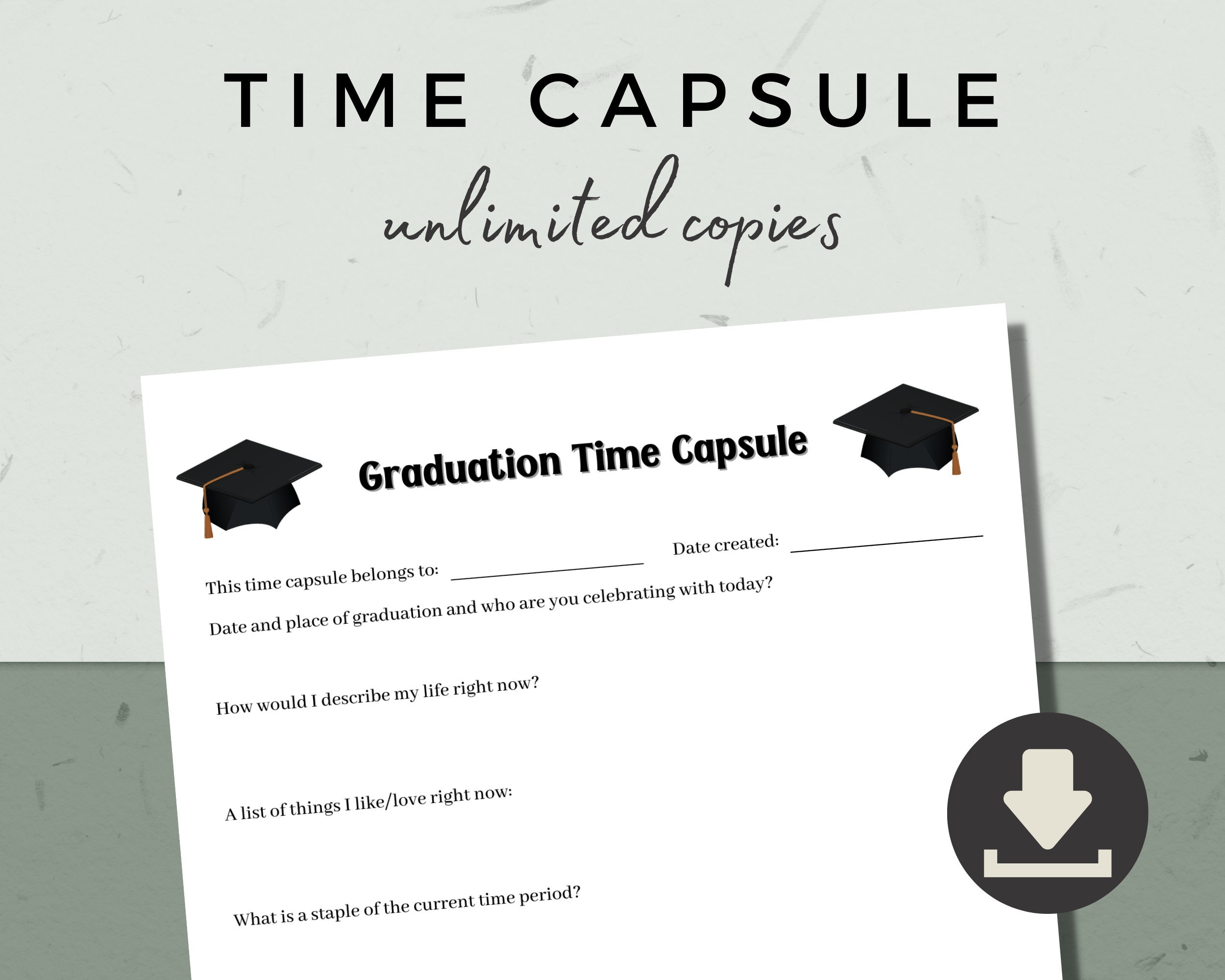 2024 Graduation Time Capsule: Printable DIY Keepsake (digital Download ...