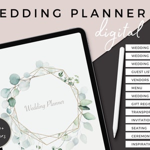 Digital Wedding Planner, iPad Wedding Planner, Wedding Goodnotes, Notability Planner, Wedding Budget, Wedding Checklist, Wedding To Do List