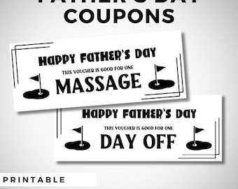 Father’s Day Coupons Printable | Dad Coupon Book | DIY Gift for Dad | Editable Coupon Template | Kids Coupon Book | Instant Download PDF