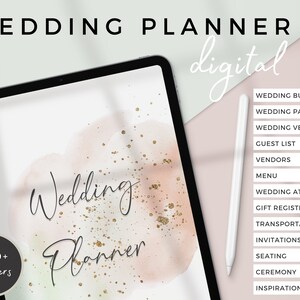 Digital Wedding Planner, iPad Wedding Planner, Wedding Goodnotes, Notability Planner, Wedding Budget, Wedding Checklist, Wedding To Do List