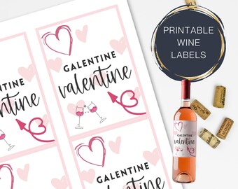 INSTANT DOWNLOAD | Galentine's Day Wine Labels | Ladies Night Wine Labels | Galentine's Day | Valentine's Day | Girlfriends | Valentine