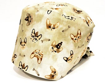 Gorro quirúrgico de calidad superior de Canadá, con lazo ajustable Pixie de 6 pulgadas y vista de ojo de gato