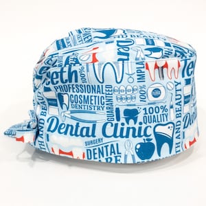 Dentist Scrub cap, surgical cap,  tie-back, dentist, dental surgeon, dental assistant, RDH cap, Superior Scrub Caps