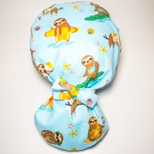 Women’s SURFING theme  Ponytail Scrub Cap,   Superior Scrub Caps Canada