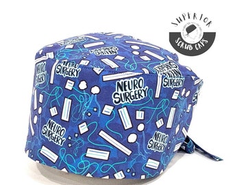 Men / Women Neurosurgery neurologist scrub  Cap, BRAINY BEANIE surgical cap, tie-back (fits small- large) - Superior Scrub Caps Canada