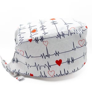 Hart- en vaatchirurgiemuts heren/dames, pet hartchirurg, hartverpleegkundige, intensive care, kalotje, strikmuts - Superior Scrub Caps Canada