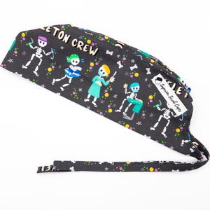 Men’s / Women&#39;s Surgical Cap, SKELETON CREW Scrub cap,  Orthopaedic Surgeon-- skullcap --tie-back - Superior Scrub Caps
