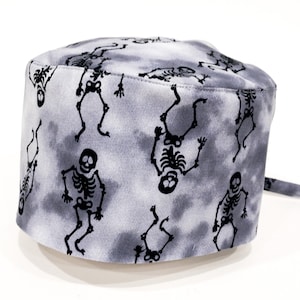 Men’s / Women&#39;s Ortho Surgical Cap, CRAZY BONES, Skeleton cap,  Orthopaedic Surgeon-- skullcap --tie-back - Superior Scrub Caps