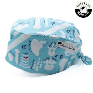 Orthopaedic Surgical Scrub Cap | Anatomy Bones Skeleton Scrub Hat | Men and Women Styles for Surgeon, X-Ray, Radiology, Handmade in Canada