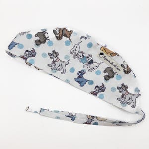 Disney Dogs Print Scrub Cap, 3 styles, Tie-Back, Adjustable, Canadian Made image 6