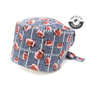 Unisex Football Surgery Hat, fitted skullcap, adjustable tie-back - Superior Scrub Caps Canada
