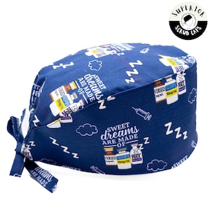 Touca de anestesia masculina/feminina, SWEET DREAMS, mais propofol, por favor (3 estilos, opção de forro de cetim), ajustável, toucas de anestesia superiores Canadá